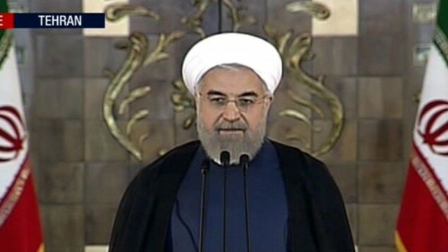 President Hassan Rouhani made a statement following announcement of the Iran nuclear deal on Tuesday in Tehran